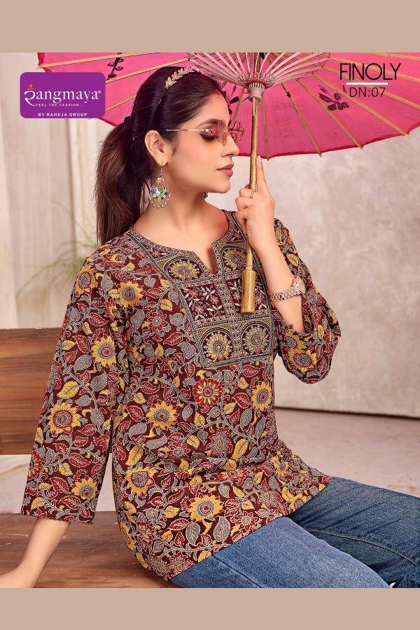  FINOLY By Rangmaya 01 To 08 Series Beautiful Festive Suits Colorful Stylish COTTON TOPS At Wholesale Price
